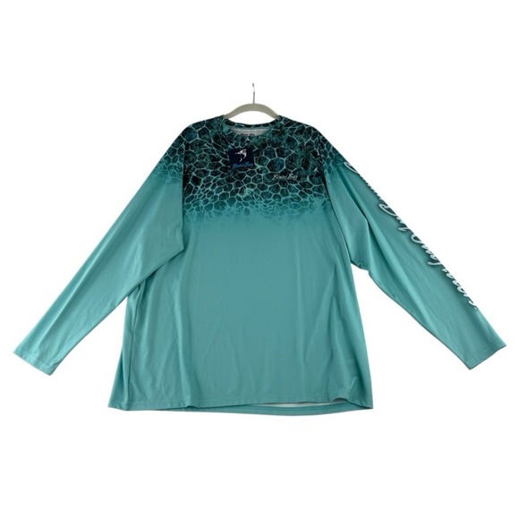 Bimini Bay Outfitters, LTD Tops - Bimini Bay Outfitters Turqoise Shirt  XL Turtle Pattern Fade Fishing NWT